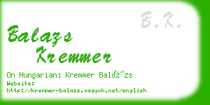 balazs kremmer business card